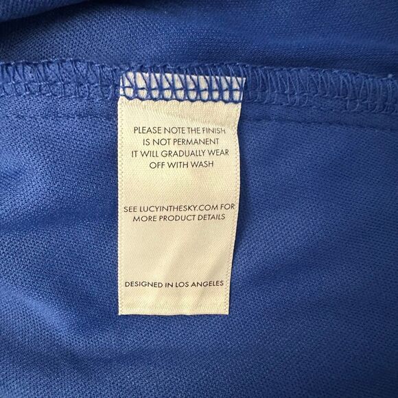 Lucy In The Sky Sequined Cowl Neck Lace Up Back Ruffle Hem Mini Dress Blue XS - Picture 5 of 6